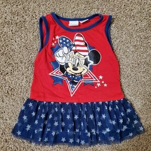 Disney Minnie Mouse American Flag TuTu Dress Girls Size 24 Months 4th July